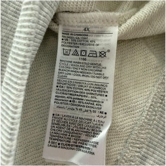 Old Navy Together United Gray Embroidered French-Terry Sweatshirt 4X - Picture 5 of 7